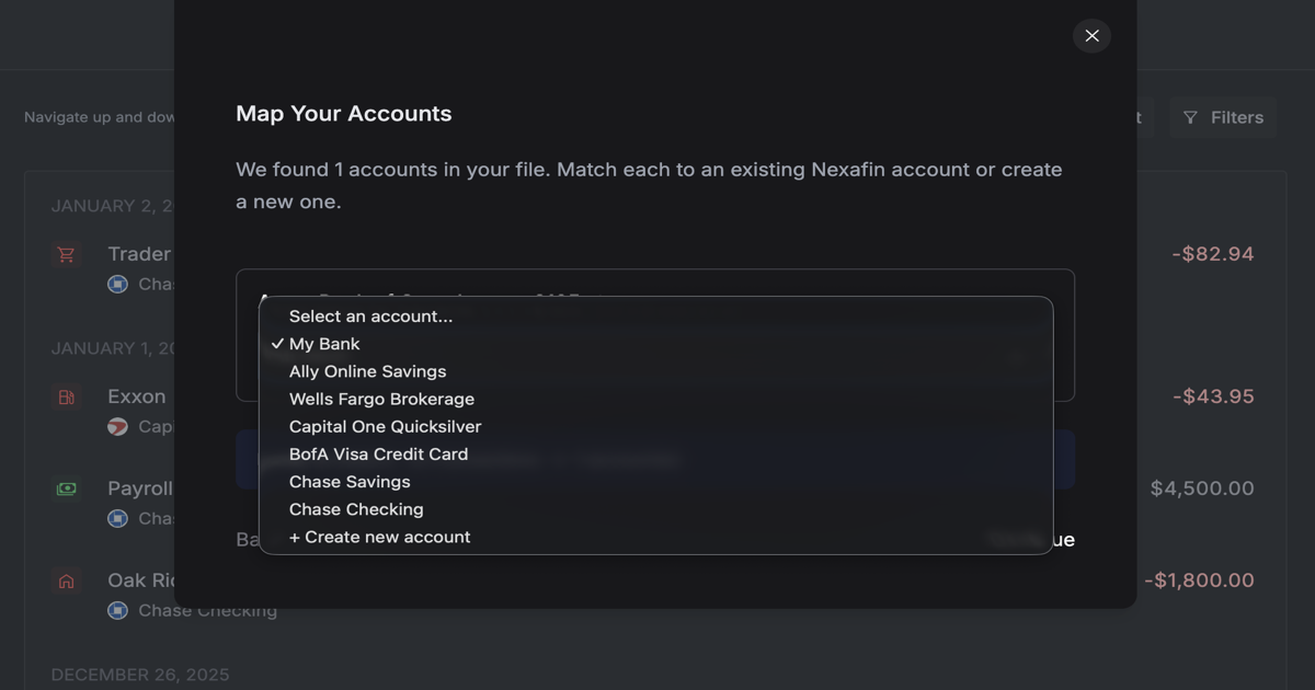 Import Bank & Credit Card Statements: Nexafin Finds Your Bills Automatically